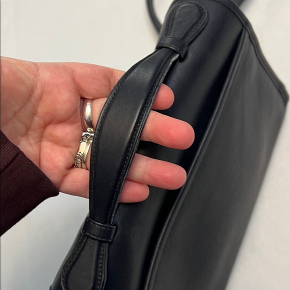 COACH VINTAGE COURT BAG CROSSBODY SATCHEL NAVY BLUE LEATHER 1229 MADE IN US - Picture 11 of 16